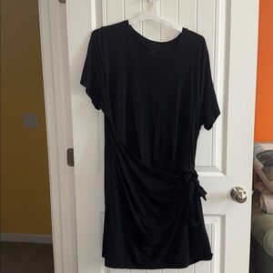 A New Day Black T-Shirt Dress with Side Knot